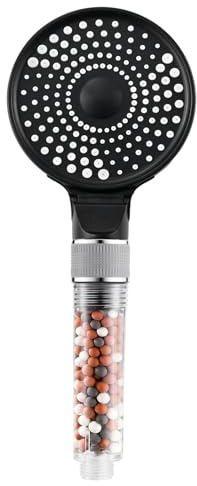 Pommeau de Duche, VYRNEXA Pommeau de Douche Economie Deau, Pommeau de Douche Anti calcaire Grand (130mm de diamètre), Pommeau de Douche Haute Pression avec 3 types de jets, Régulation Puissance