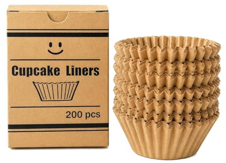 200Pcs Muffinförmchen Papier 5 cm, Tall 3.5cm,Antihaftbeschichtet & ölbeständig,für Feste/Feiern/Hochzeit,Standardgröße