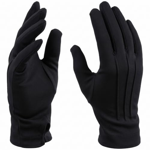 Hatstar Schwarze Handschuhe | in Einheitsgröße | mit Biesen | für Damen - Herren | Accessoire zu Karneval, Fasching und Halloween