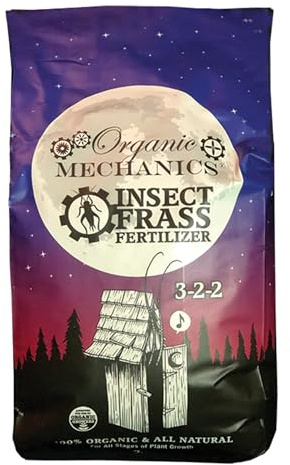 Organic Mechanics 3-2-2 Insect Frass Fertilizer, 2 Pounds - Works for All Stages of Plant Growth for Houseplants, Flowers, Tropical, Trees, Succulents & More - Eco-Friendly