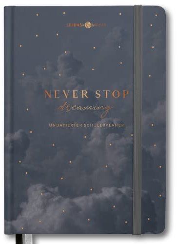 Lebenskompass Schülerkalender ”CLOUDY” A5 OHNE DATUM - Schöner Schülerplaner mit vielen Extras - Hausaufgabenheft 2022/2023 für Schüler undatiert Schulplaner 2022 2023