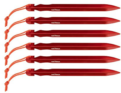 Tatonka Zelthering/Tent Peg Light 17cm (6 Stück) - Ultraleichte Zeltheringe aus Aluminium und mit V-Profil - 17 cm lang und in gut sichtbarem Rot - 6er-Pack