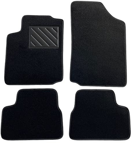 Fußmatten für Citroen C3 I 2002-2009, passgenau, rutschfest, verstärkter Absatzschoner aus Gummi, Ankerknöpfe