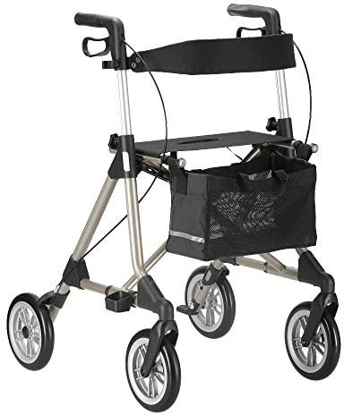 Russka Rollator Elan Plus - mit extra weichen Komfort Rädern champagner