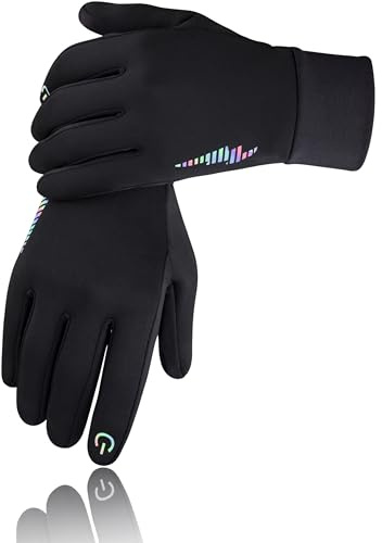SIMARI Kids Winter Gloves with Touchscreen, Water-Resistant, Warm Thermal, Windproof for Boys Girls Toddler, Gloves for Cold Weather Cycling Running Snow Ski Football Soccer Hiking Camping (Black XL)