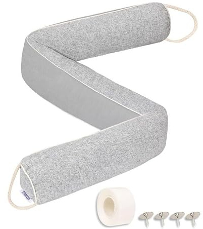 TORRAMI Under Door Draft Stoppers 38 Inch, Heavy Triangle Stop Draft Block Cold Air/Wind/Breeze Noise Blocker Door Sweeps Weather Stripping Bottom Seal Light Gray