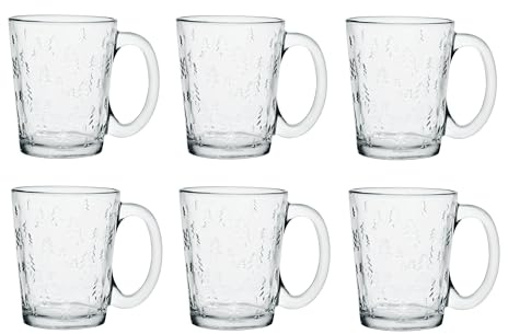 Wintertassen, Weihnachtstassen aus Glas, Tannenbaum Leon 300ml 6 Stück