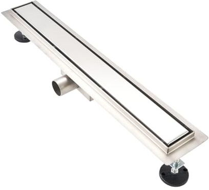 GY Bath Duschrinne 60cm Komplettset,2 in 1 Edelstahl Bodenablauf Befliesbar,Siphon mit Geruchsstop, Haarsieb - Duschablauf
