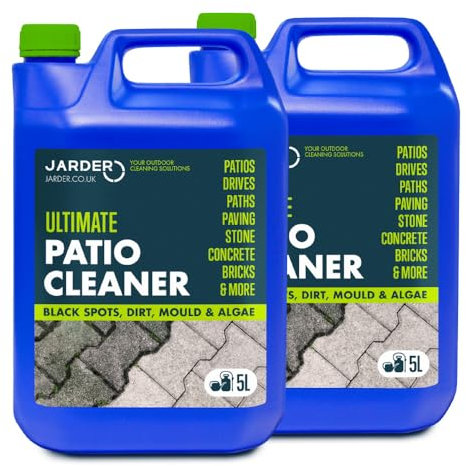 Jarder Ultimate Patio Cleaner for Stone, Sandstone, Paths, Steps, Block Paving, Concrete Flags and More 2 x 5L - Cleans Dirt, Black Spots and Grime - Restores Colour
