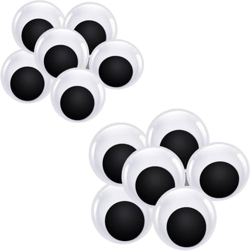 16 occhi autoadesivi oscillanti, 40/50 mm, occhi in plastica per fai da te, occhi di bambola, occhi oscillanti neri, occhi di bricolage, wiggle Googly eyes per fai da te