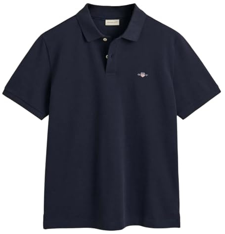 GANT Polo Reg Emb Archive Shield para Hombre, Azul Noche, M
