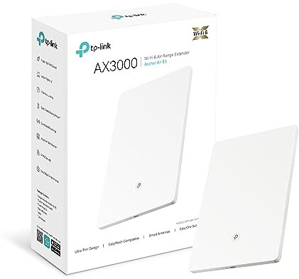 TP-Link Archer Air E5 AX3000 Dual-Band Wi-Fi 6 Air Range Extender, Gigabit Port, Ultra-Thin 3.0 Gbps (Renewed)