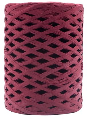 Mandala Crafts Cinta de rafia de papel burdeos para envolver regalos y manualidades | Cuerda de paja de 100 yardas, para lazos, ganchillo, floristería, coronas, ramos, arreglos florales, cestas, bricolaje