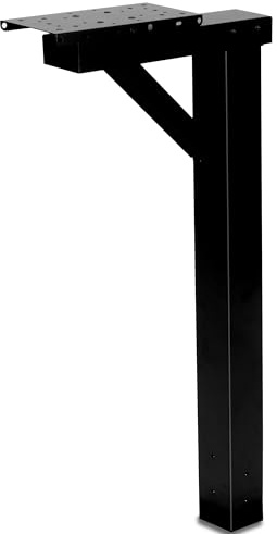 Ilyapa Black Metal Mailbox Post for Outside, 43x4x4 inch Metal Post Sleeve with Two Universal Mailbox Mounting Bracket for Curbside Residential Mail Box, Arm Style