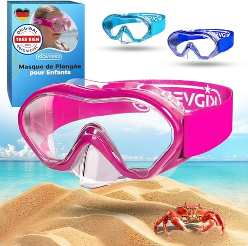 KIDVERSE Occhialini Nuoto Bambini dai 5 anni - occhialini piscina bambino e bambina flessibili e resistenti con protezione UV e trattamento anti-appannamento, maschera subacquea per bambini