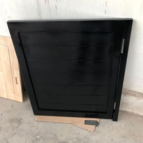 Puerta batiente de madera de pino for salón, incluye bisagras, puerta de cafetería de una sola puerta, puerta batiente con acabado pintado en negro for cocina, pasillo, entrada, partición.(W65xH90cm(2