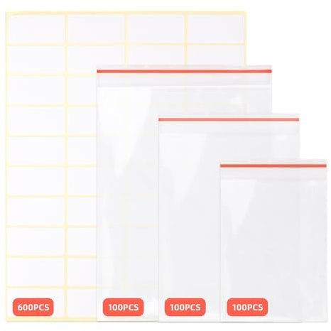 Carehabi 300 Stück Wiederverschließbare Durchsichtige Plastikbeutel – Beutel mit Reißverschluss | Kekstüten | Schmuckverpackungen | Lebensmittelbeutel | Kleine Ziplock-Beutel (3 Größen)