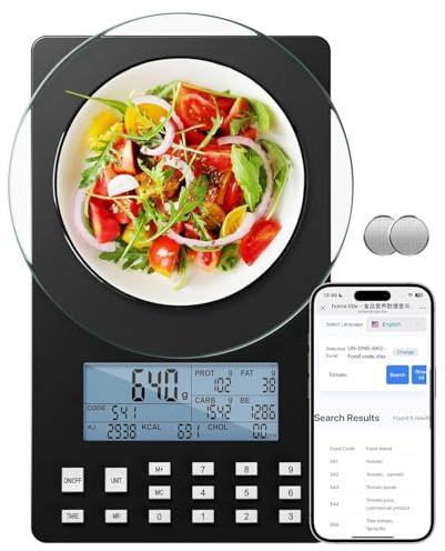 UNIWEIGH Nutrición Báscula de Alimentos, Escala Digital Food Scale de 5 kg para la pérdida de peso, Prefect para el cálculo de los datos de los alimentos, Conteo de calorías, preparación de alimentos