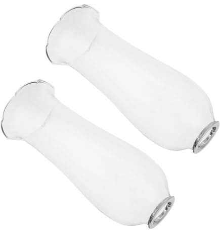 SMASOLO 2 Pezzi portacandele Antivento Paralume in Vetro Copertura della Lampada Antivento Chiaro della Lampada Copertura Bicchiere Trasparente