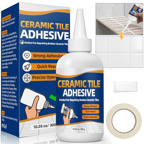 Tile Adhesive, 10.5oz Extra Strong Grab Adhesive, Waterproof Strong Glue, White Tile Grout, All Purpose Construction Glue for Tile Grout, Concrete, Stone, Wood, Floor, Wall and Granite