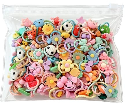 100 Pezzi Elastici Capelli Bambina, Accessori Capelli Bambina, Fascette Elastiche Carine per Capelli Bambine, Bambini Multicolori Accessori Codini Piccoli Colorati Elasticis, Colori Misti