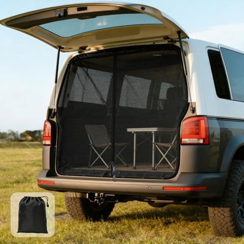 Mosquitera Puerta Magnetica para Furgoneta Camper, Cortina Corredera con Imanes Y Cremallera, Red De Sombra Antimosquitos para Ventana Y Maletero, Accesorios De Camping para Viajes Al Aire Libre