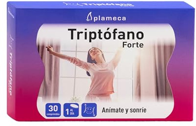 PLAMECA - Triptófano Forte, con Vitamina B9, Vitamina B2, y Magnesio, Disminuye Cansancio y Fatiga - Triptófano 300mg - Para 30 días