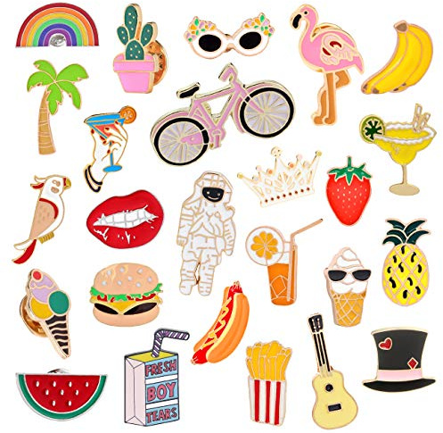 EuTengHao - Juego de 25 broches de solapa esmaltados con diseño de dibujos animados para ropa, bolsos, chaquetas, accesorios y manualidades