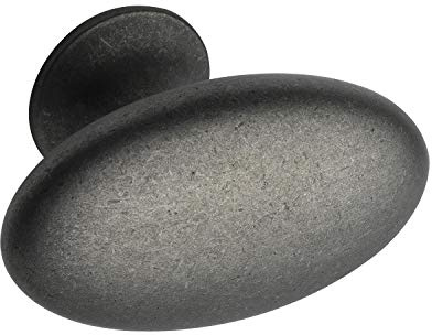 Furnipart Möbelknopf Simple Breite 60mm - ovaler Möbelknauf, Zinkdruckguss antik grau