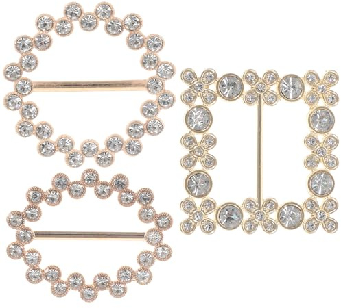 PRETYZOOM 3 Stück 80Er Jahre Party T-Shirt Clips Perle Strass T-Shirt Schal Clip Clip Ring Schnallen Bund Halstuch Clip Ringe für Kleidung Verschönern
