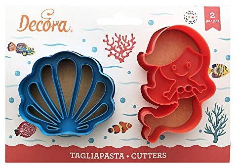 DECORA 0255138 AUSSTECHER AUS KUNSTSTOFF MEERJUNGFRAU UND MUSCHEL2