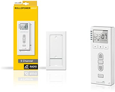 Schellenberg Schellenberg 20037 Premium Timer for Electric Roller Shutter Motor, Garage, Sockets or Light Switch, 5 Channels, White