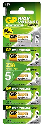 GP Batterie A23 12 Volt (kompatibel mit MN21,V23GA, 3LR50, LRV08, 8LR932, L1028) | 5 Stück Super Alkaline 23a 12v Batterie für Garagentoröffner, Fernbedienungen, Alarmsysteme, Bluetooth-Headset etc.