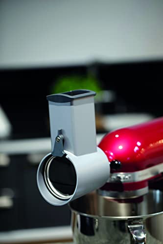 Jupiter Gemüseraffel-Vorsatz Metall, kompatibel mit KitchenAid, Gemüseschneider, Käsereibe, Allesschneider, Obstschneider, Edelstahl