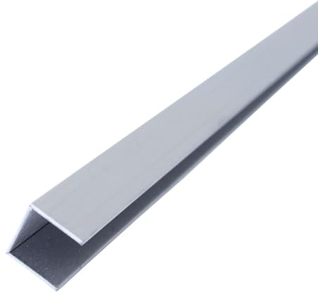 Dalsys U Profil Fliesenschiene 2,5m x 25mm x 1cm Edelstahl gebürstet | Fliesen Abschlussprofil als Übergangsschiene/Übergangsprofil, rostfrei für Innen & Außen, Bordüre