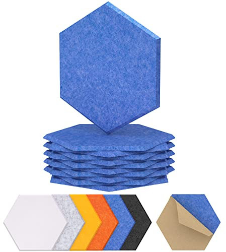 TONOR Lot de 12 panneaux isolants acoustiques décoratifs muraux pour jeux et podcasting, mousse acoustique haute densité pour studio/bureau/chambre, 30 x 26 x 1 cm, bleu