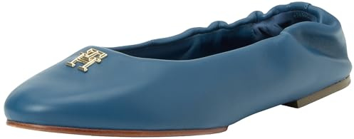 Tommy Hilfiger Bailarinas Mujer Elevated Elastic elegantes, Azul (Fossil Blue), 38