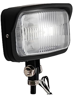 BOSYCY Motorcycle Headlight LED Square Front Spot Light With Visor, Vintage 6.5 Upgraded Motorbike Headlamp Bottom Mount - Universal Fit Chopper Bobber Cafe Racer Harley Triumph Suzuki Yamaha
