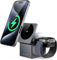 3 in 1 Wireless Charging Station,15W Fast MagSafe Charging Stand, Foldable Magnetic Wireless Charger for Apple Devices iPhone 16/15/14/13/12 Series, AirPods Pro 4/3/2, Apple Watch Series/ultra