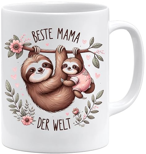Jungle Mug - Keramikkopp Stor | Mamma Födelsedagspresent, Mors Dag Present, Bästa Mamma Present | 11 Oz, Rosa, Modern, Cartoon