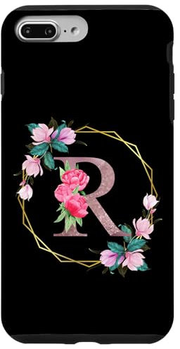 Letter R Initial Floral Monogram for Women Girls Case for iPhone 7 Plus/8 Plus