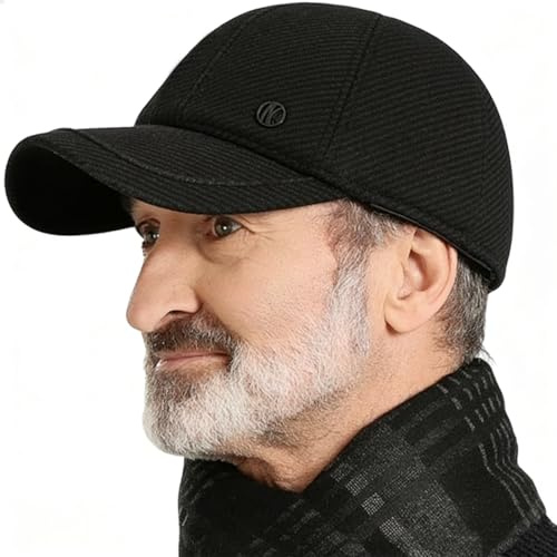 YAMEE Wintermütze für Herren mit Faltbar Ohrenschützern Warm,Baseballmütze Damen Winter Winddicht,Baseball Cap Herren Casual Verstellbar,Dad Caps Kälteschutz,Basecap Herren Outdoor-Sportarten
