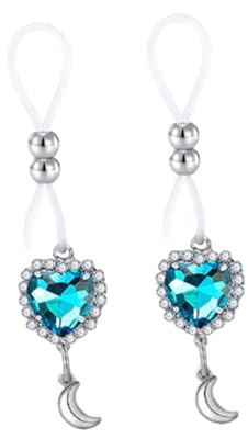 CZ Herz Mond Tropfen baumeln Nicht Piercing Nippel Bars Ringe für Frauen Kristall Liebe Herz Nippel Schlinge Fake Nippel Nippel Schmuck Körperschmuck für Frauen