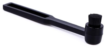 MayRecords Record Player Needle Cleaning Brush, Carbon Fiber Stylus Brush - Black Needle Cleaner Tool for Vinyl Record Player Turntabl (Round)