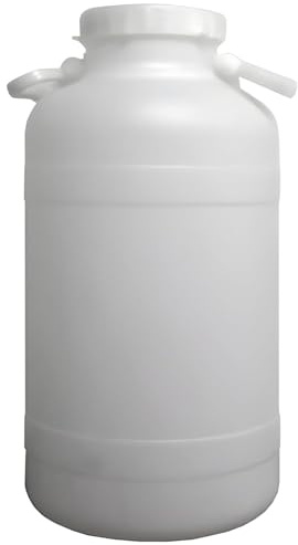 EffeDecor - Fusto Bocca Larga Bidone Tanica Contenitore in Plastica per Uso Alimentare con Coperchio, Ideali per Alimenti e Liquidi, Made in Italy 5/10/15 LT (Bianco, 25 Litri)
