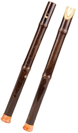 KANLVU Lila Bambus Sopran Blockflöte Instrument 6 Löcher Recorde Keine Membran Vertikale Flöte Flacher Schnabel Anfänger Musikinstrumente(F key)