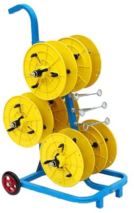 XTGDIEM Cable Pay-off Rack With 6 Reels Portable Wheeled Wire Rack Dispenser, Automotive Wiring Harness Storage, Multi-spool Wire/cable Dispenser For Electrical Industry And Retail