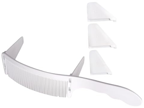 GALPADA Professional Barber Hair Comb Set with S-shaped Curve, Plastic Styling and Clipper Guide Combs for Men’s Haircut and Beard Grooming, White, for Barbers and Stylists