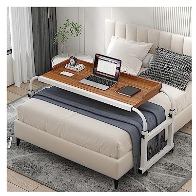 GLFNB Tavolino da Letto Regolabile in Altezza - Carrello Porta-Laptop con Ruote per Uso Domestico e in Ufficio - Scrivania Mobile per Computer