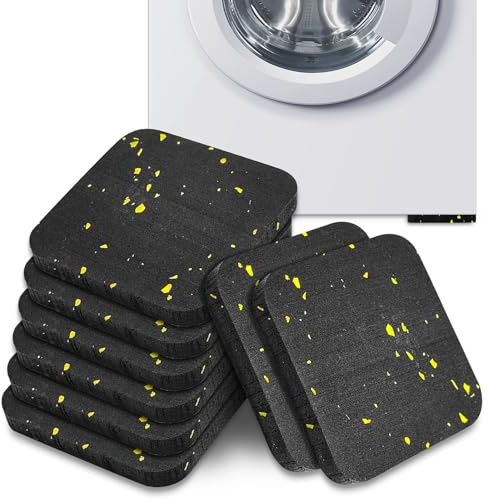 Yonality 8 pièces de Machines à Laver Coussinets de sous, 9x9cm cousinets en Caoutchouc, Coussinets Anti-dérapants pour séchoir, réduire Les Vibrations et Absorber des Chocs, pour laveuse sécheuse